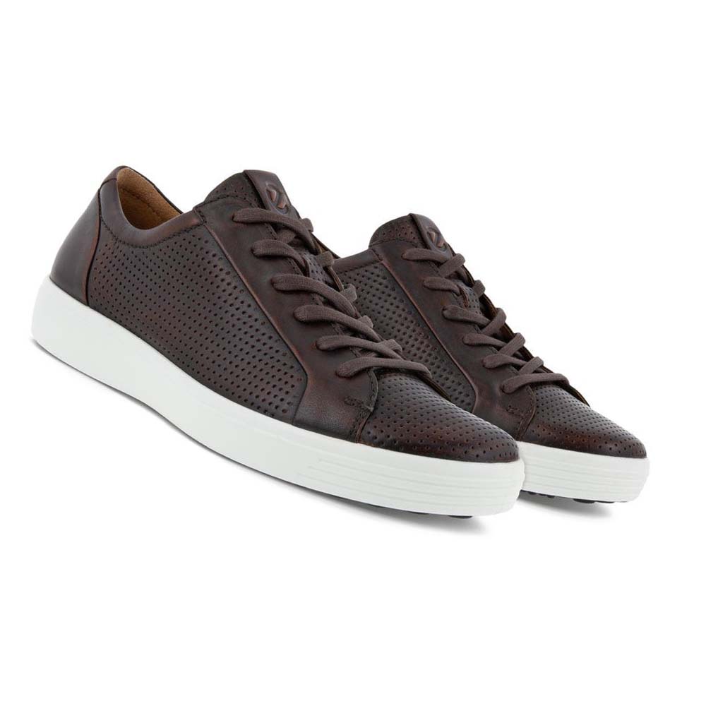 Ecco Soft 7 Laced Fritidssko Herre Kaffe | NO 477RVD